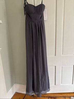 Bill Levkoff - strapless gray bridesmaid dress / evening gown